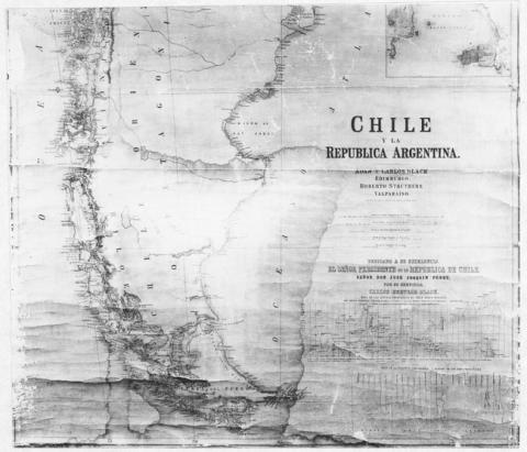 Primera imagen del registro Mapa del sur de Chile dedicado al señor presidente José Joaquín Pérez