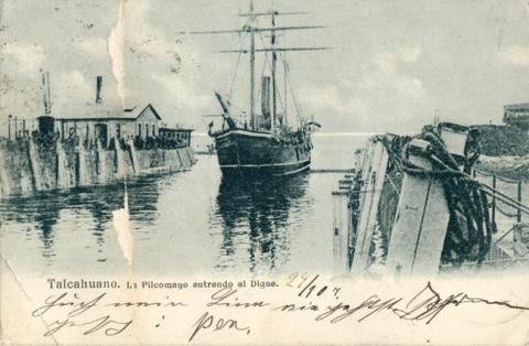 Primera imagen del registro Talcahuano - La Picomayo entrando al dique