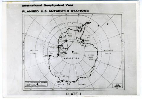 Primera imagen del registro Plano de ubicación de las estaciones Chilenas en la Antártica