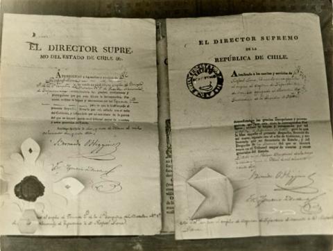 Primera imagen del registro Documento oficial del Director Supremo de la República de Chile