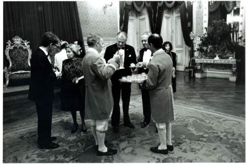 Primera imagen del registro PDTE.AYLWIN TOMANDO TE MUY ELEGANTE.