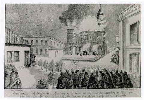 Primera imagen del registro GRAN INCENDIO DEL TEMPLO DE LA COMPAÑIA.