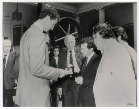 Primera imagen del registro Principe Felipe de Asturias en inauguración Sala V Centenario M.H.N