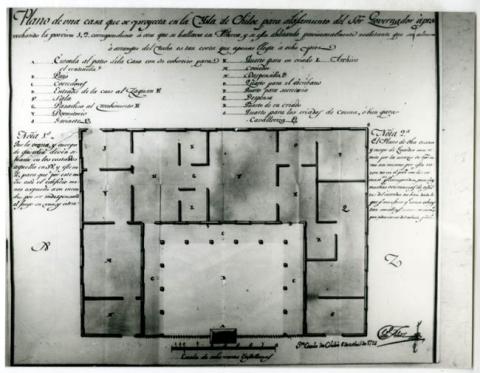 Primera imagen del registro PLANO:CASA DE LOS GOBERNADORES.CHILOE.