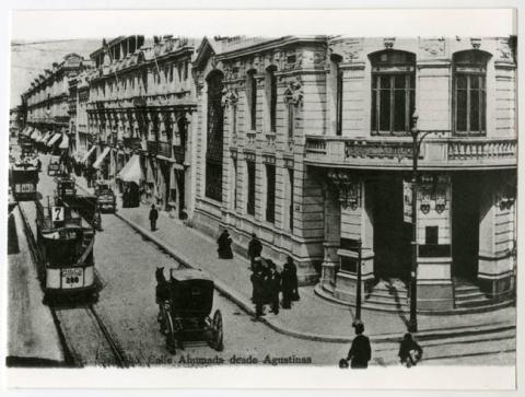 Primera imagen del registro CALLE AHUMADA DESDE AGUSTINAS; SANTIAGO.