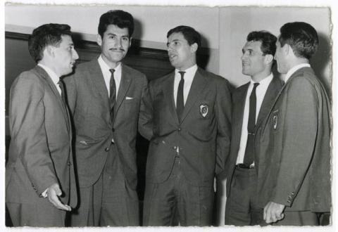 Primera imagen del registro Eladio Rojas con jugadores de River Plate