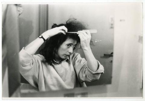 Primera imagen del registro ACTRIZ: MARIA IZQUIERDO EN MAQUILLAJE.