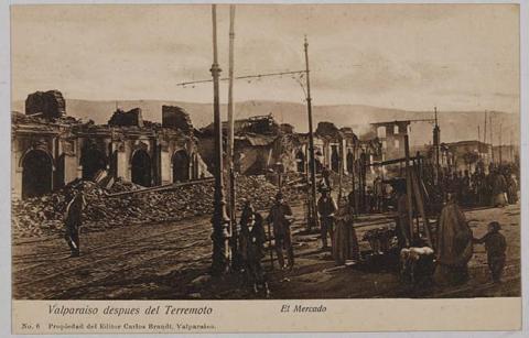 Primera imagen del registro Valparaíso después del terremoto - El Mercado