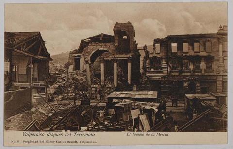 Primera imagen del registro Valparaíso después del terremoto - Templo de la Merced
