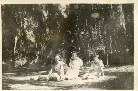 Primera imagen del registro Grupo de niñas sentadas sobre césped